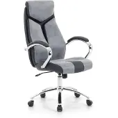 Beliani Siège de bureau gris, réglable en hauteur, fauteuil pivotant confortable, design moderne