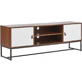 Beliani Meuble Tv Bois Foncé Nueva