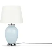 Beliani Lampe à poser bleu clair blanc céramique 45 cm brillant rétro