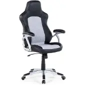 Beliani Siège de bureau noir / gris cuir synthétique / nylon confortable pratique moderne