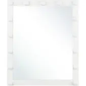 Beliani Miroir de salle de bain blanc 50 x 60 cm rectangulaire moderne en fer avec éclairage LED