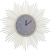 Beliani Horloge murale or-gris MDF métal ø 45 cm glamour chiffres arabes pour salon