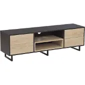 Beliani Meuble Tv Bois Clair Bois Foncé Maine