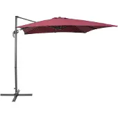 Beliani Parasol De Jardin Carré 250 X 250 Cm Bordeaux Monza