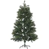 Beliani Arbre de Noël artificiel, PVC vert, socle en métal, 180 cm, style traditionnel