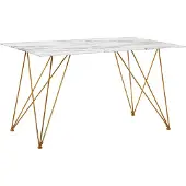 Beliani Table De Repas Kenton Effet Marbre Blanc