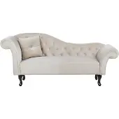 Beliani Chaise Longue Côté Gauche En Velours Beige Lattes