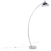 Beliani Lampadaire métal argenté 155 cm câble d'abat-jour réglable avec lumière industrielle arc design