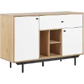 Beliani Commode Effet Bois Clair / Blanc 1 Tiroir Itaca