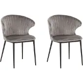 Beliani Ensemble de 2 chaises de salle à manger en velours gris Augusta Lumarko !
