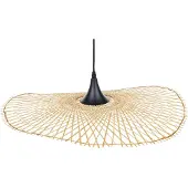 Beliani Lampe pendante en bambou 60 cm Bois clair Floyd