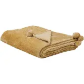 Beliani Couverture Saitler 200 X 220 Cm Moutarde
