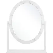 Beliani Miroir de salle de bain métal blanc 50 x 60 cm avec éclairage LED ovale style moderne glamour