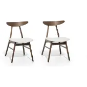 Beliani Lot de 2 chaises de salle à manger en blanc pour un style rustique et rétro