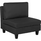 Beliani Module Fauteuil En Tissu Noir Pour Canapé Fevik