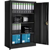 TecTake - archiefkast - documentkast met 4 vakken - zwart - 402937