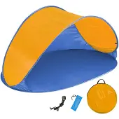 TecTake Tente de plage pop up abri de plage bleu-orange 401681