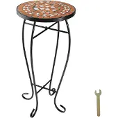 TecTake - Table de balcon, tabouret de fleurs, mosaïque - 402768