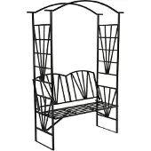 TecTake - Pergola rozenboog rankhulp met zitbank zitje 400769