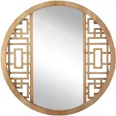 Beliani Miroir 60 cm Bois clair FIRMINY