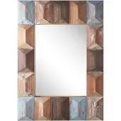 Beliani Miroir 90 cm Bois foncé HIZOTE