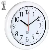 Monzana Horloge radio pilotée murale Ø30 cm blanche silencieuse à quartz trotteuse précise piscine salle de bain