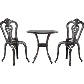 Beliani Ensemble Pour Bistro Métal Marron Foncé Bovino