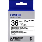 Epson LK-7WB2 ruban d'étiquettes magnétiques 36 mm (d'origine) - noir sur blanc