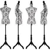 TecTake - Buste de mannequin noir et blanc - réglable en hauteur - 402565