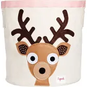 3 Sprouts Sac à jouets - 3 SPROUTS - Cerf - Multicolore - Canevas de coton - Enfant