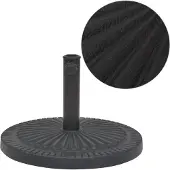 vidaXL Pied de parasol Résine Rond Noir 29 kg