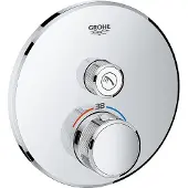 GROHE Thermostat Grohtherm SmartControl avec une vanne d'arrêt, rosette murale ronde, 29118000