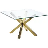 Beliani Table basse laquée or 70 x 70 cm pieds métal brillant chambre salon style moderne