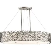 Elstead Lighting Silver Coral Lampe à suspendre E27 quadruple 18cm ovale étain classique (E27)