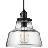 Elstead Lighting Suspension Baskin, laiton vieilli, 1xE27x60W, verre, dimensions : 209 x 25,4 x 25,4 cm, IP20, Feiss