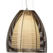 Brilliant Lampe Relax Suspension 30 cm bronze/chrome | 1x A60, E27, 60 W, ampoules normales à incandescence | Hauteur réglable / câble raccourcissable | Compatible avec les ampoules LED