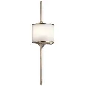 Elstead Lighting Applique de salle de bains Mona, style classique, étain-blanc, 2xG9x3,5W, métal, dimensions : 76,2 x 20,4 x 11,7 cm, IP44,