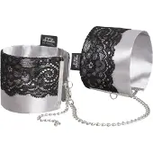Fifty Shades of Grey - menottes en satin - argent