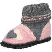 Beck Pantoufle 'Little Hearts' gris basalte / rose / blanc