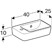Geberit Renova Compact lave-mains compact avec trou de robinet à gauche avec trop-plein 40x25x15cm blanc 276240000