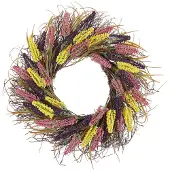 Shumee Couronne de porte multicolore avec fleurs artificielles ø 50 cm CANDELARIA