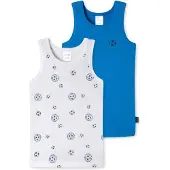 Schiesser Maillot de corps bleu roi / blanc