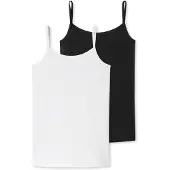 Schiesser Maillot de corps noir / blanc