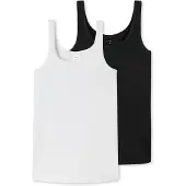 Schiesser Maillot de corps noir / blanc