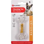 Flamingo Legetøj hund BONE TRANSPA m. kylling smag 12 cm (Jouet à mâcher pour chiens)