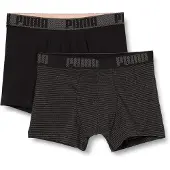 Puma Birdfeet Stripe Men's Boxers (2 Pack) Cale?on, Combo Noir, S (Lot de 2) Homme