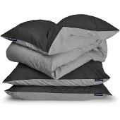 Sleepwise Soft Wonder-Edition parure de lit 200x200 cm gris foncé/gris clair