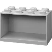 LEGO Étagère en forme de brique à 8 tenons - gris