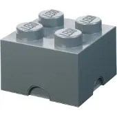 LEGO Brique de rangement 4 tenons - gris foncé