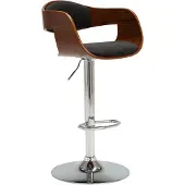 vidaXL Tabouret de bar gris bois courbé et tissu